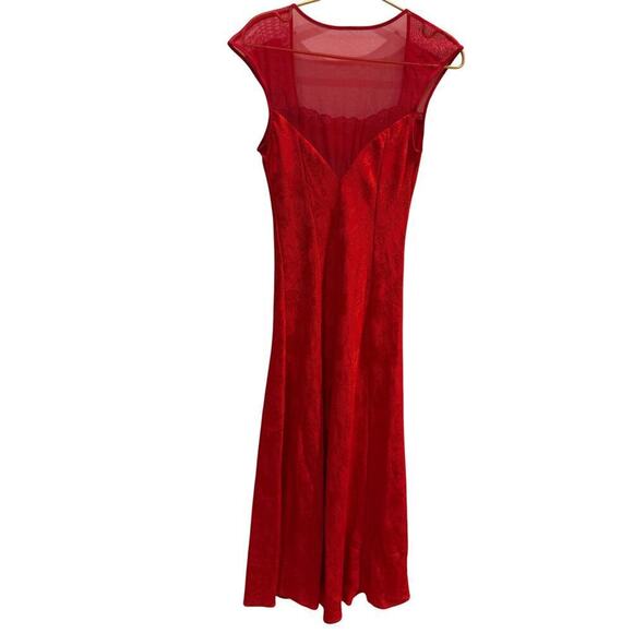 Victoria's Secret Dresses & Skirts - Vintage Red Victorias Secret Lace Long Dress Slip
